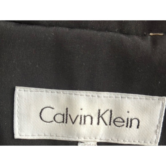 Calvin Klein Black Lined Swing Raincoat Dress Coat Winter Jacket Sz 14 Chest 47 - Picture 15 of 15